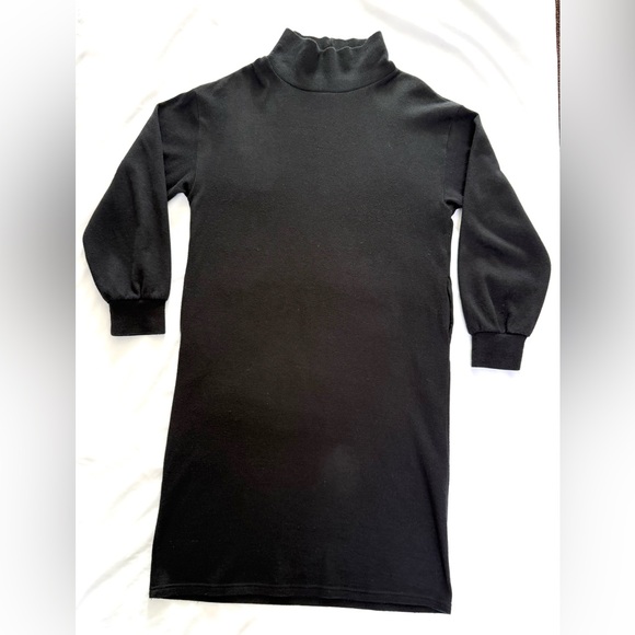 Smash + Tess The Sweater Dress Black Cozy  Midi Mockneck Dress Medium - Picture 7 of 12